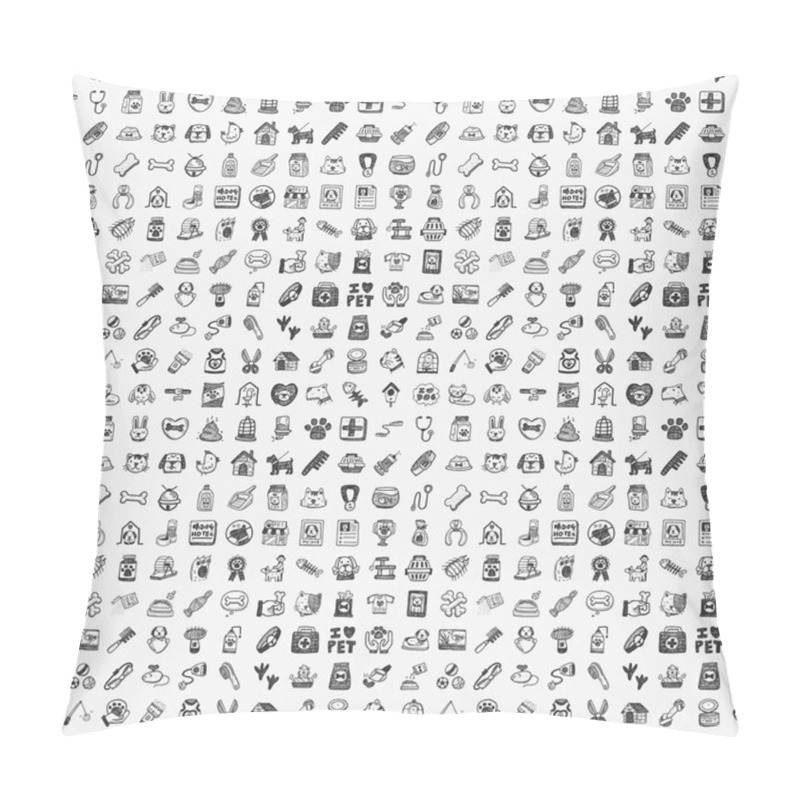 Personality  Seamless Doodle Pet Pattern Pillow Covers