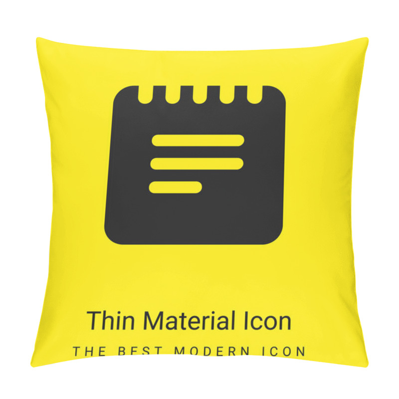 Personality  Black Notes Interface Square Symbol With Spring Minimal Bright Yellow Material Icon Pillow Covers