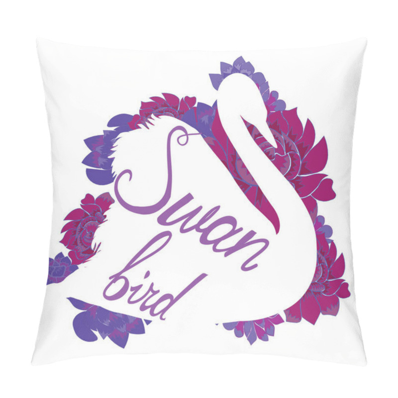 Personality  Swan Silhouette With Flowers  Pillow Covers