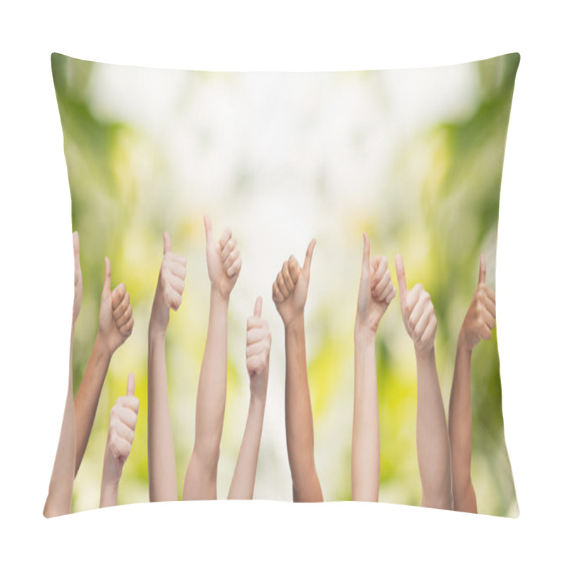 Personality  Human Hands Showing Thumbs Up Pillow Covers