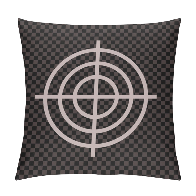 Personality  Target Aiming Sign. Black Icon On Transparent Background. Illust Pillow Covers