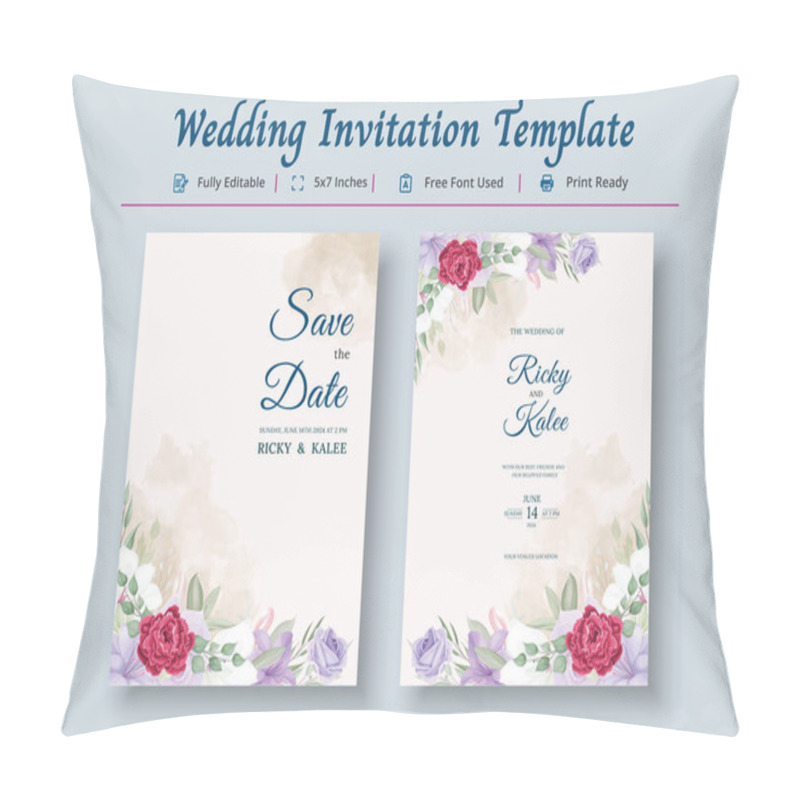 Personality  Wedding Invitation Card Template, Invitation Card Pillow Covers