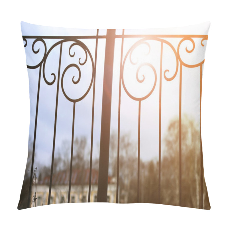 Personality  Sunset And Wrought Gate Pillow Covers