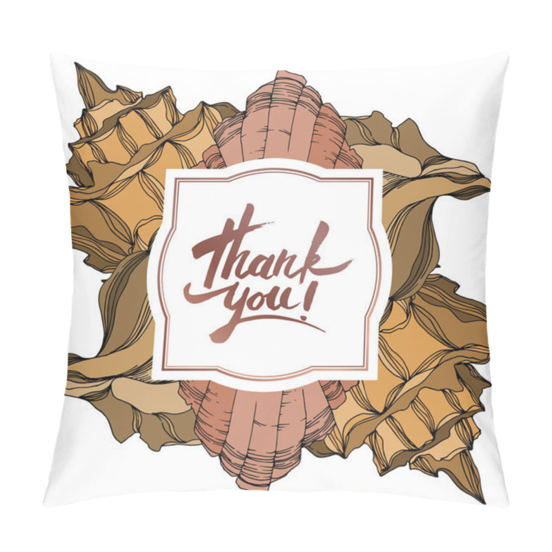 Personality  Vector Summer Beach Seashell Tropical Elements. Black And White  Pillow Covers