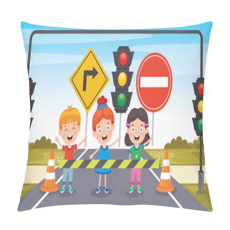 Personality  Concept Design With Traffic Signs Pillow Covers