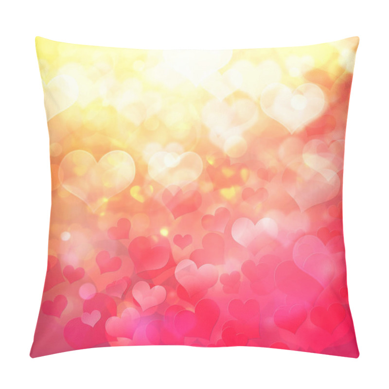 Personality  Abstract Heart Shaped Bokeh Background. Pillow Covers