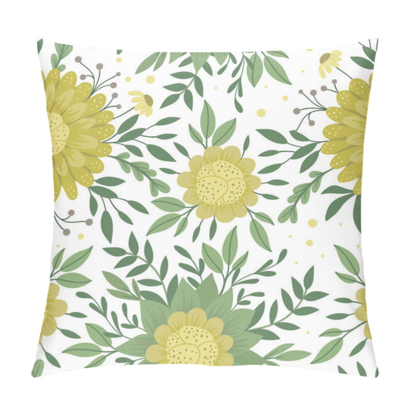 Personality  Vector Floral Seamless Texture. Hand Drawn Flat Trendy Illustrat Pillow Covers