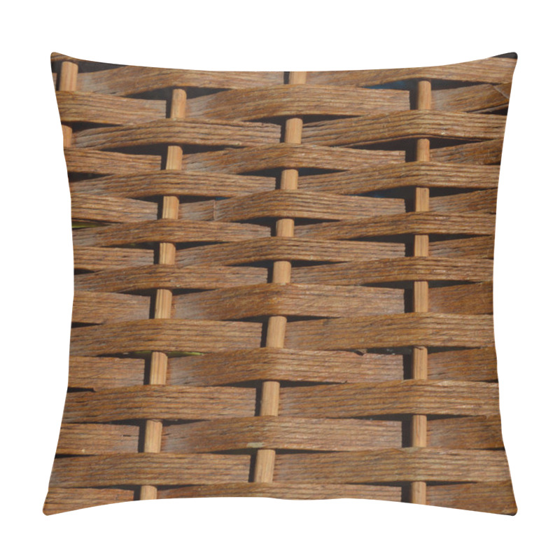 Personality  Rattan Wicker Texture With Handmade Traditional And Dry Branches, Wicker Brown Texture Background, Natural Pattern Woven Wicker Pillow Covers