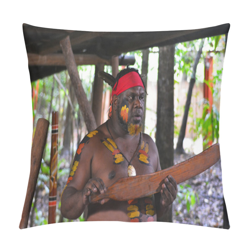 Personality  Yirrganydji Aboriginal Warrior Explain About Native Australian M Pillow Covers