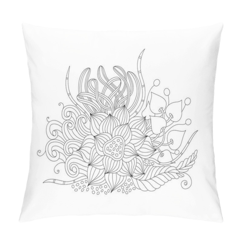 Personality  Abstract Vector Monochrome Floral Background Pillow Covers