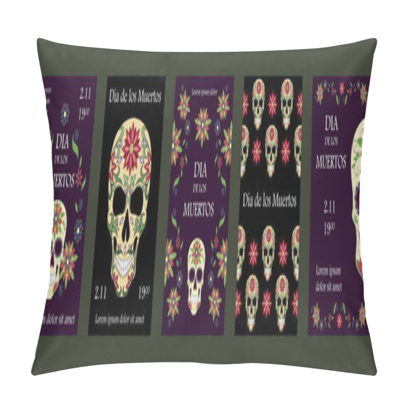 Personality  Set Of Vector Illustrations For The Day Of The Dead.  Pillow Covers