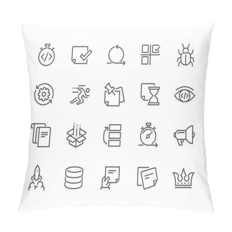 Personality  Line Agile Development Icons Pillow Covers