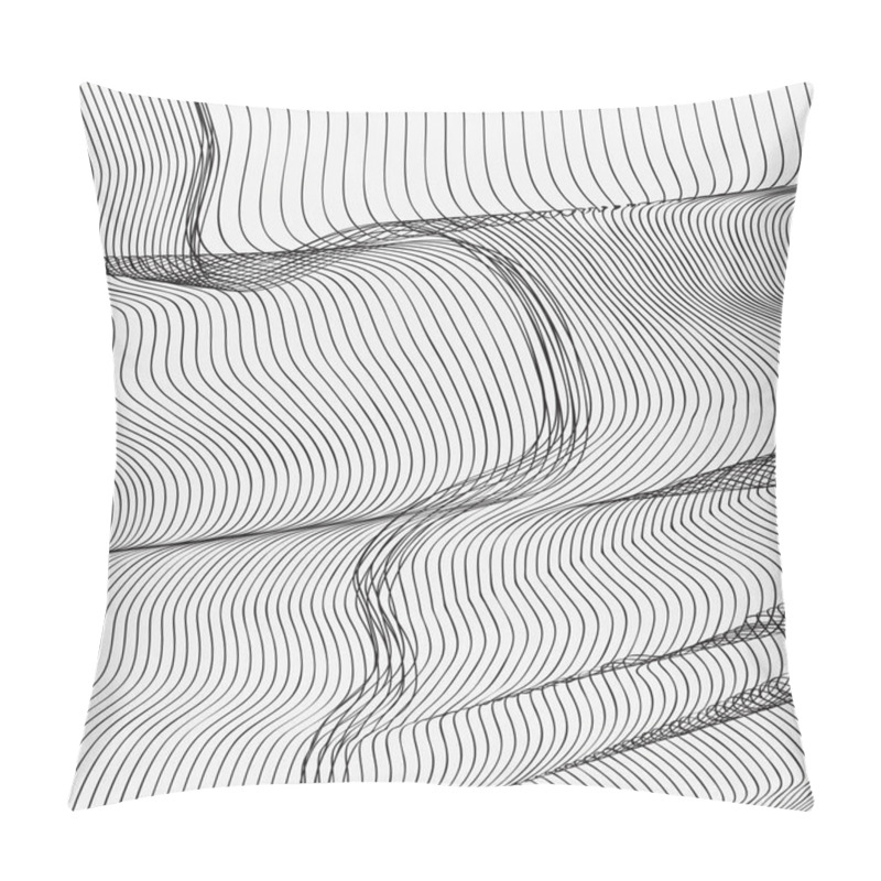 Personality  Abstract Monochrome Curves Background Pillow Covers