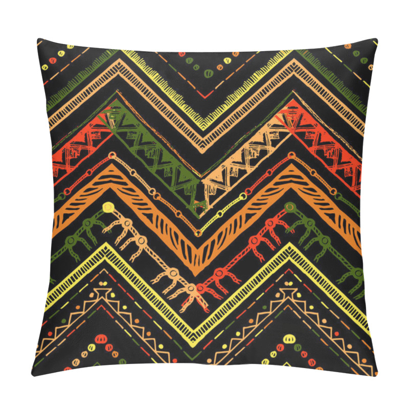 Personality  Stripes Bright Tribal Seamless Pattern With Zigzag Pillow Covers