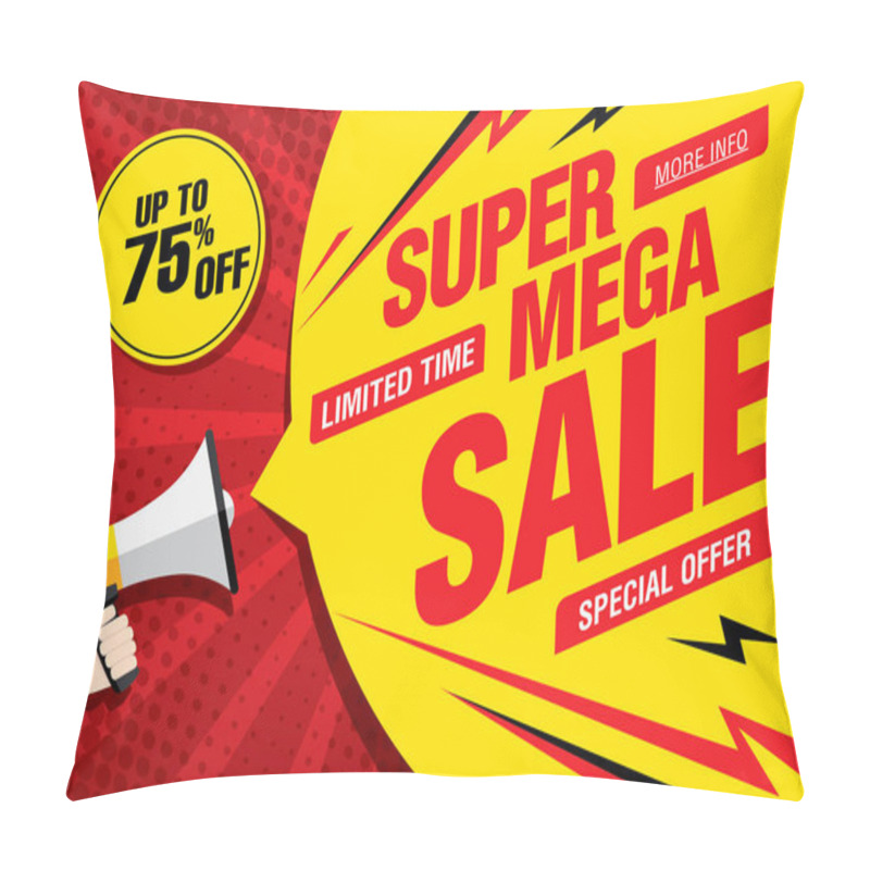 Personality  Super Mega Sale Banner Layout Design Pillow Covers