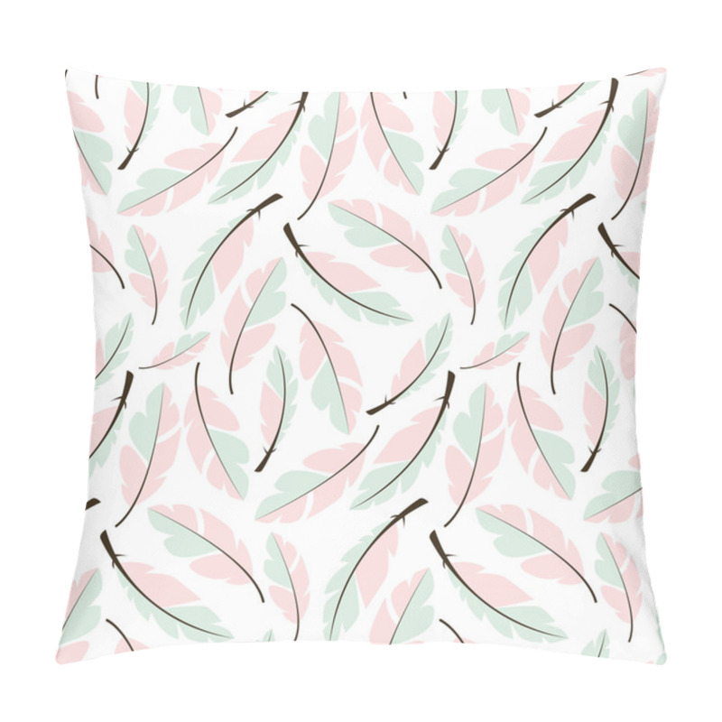 Personality  Seamless Pattern Design With Bohemian Hand Drawn Feathers Pillow Covers