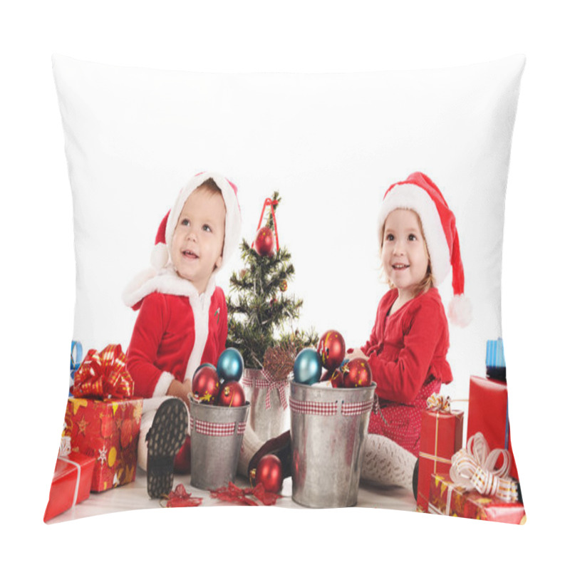 Personality  Two Happy Santa Helpers Pillow Covers