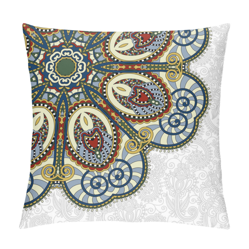 Personality  Floral Round Pattern In Ukrainian Oriental Ethnic Style For Your Pillow Covers