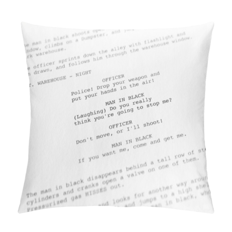 Personality  Screenplay Close-up 1 (generic Film Text Written By Photographer Pillow Covers