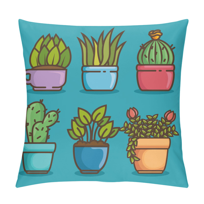 Personality  Kawaii Pot Natural Plant Cartoon Pillow Covers