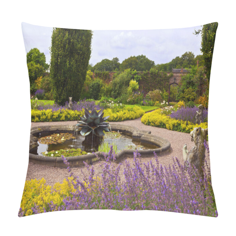 Personality  Landscaped Garden With A Fountain. Pillow Covers