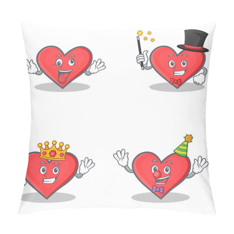 Personality  Set Of Heart Character With Crazy Magician King Clown Pillow Covers