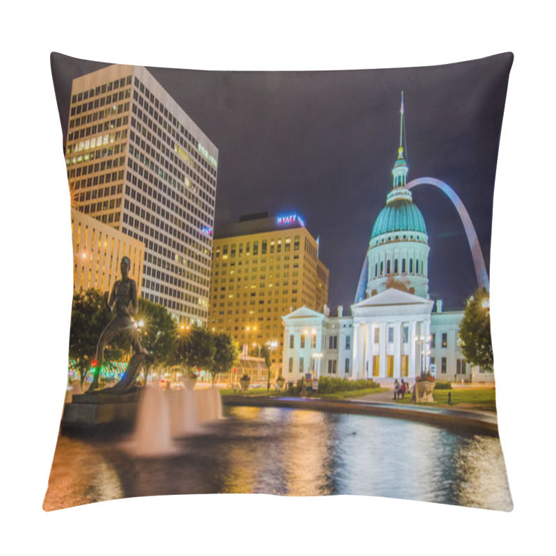 Personality  St. Louis Downtown Skyline Buildings At Night Pillow Covers