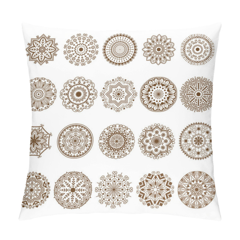 Personality  Mehendy Mandala Flower Vector Illustration Pillow Covers