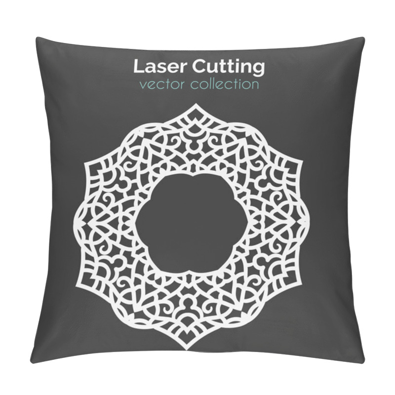 Personality  Laser Cutting Template. Round Card. Die Cut Mangala Pillow Covers