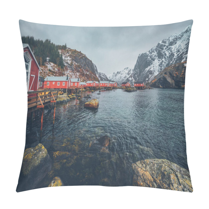 Personality  Nusfjord Fishing Village In Norway Pillow Covers