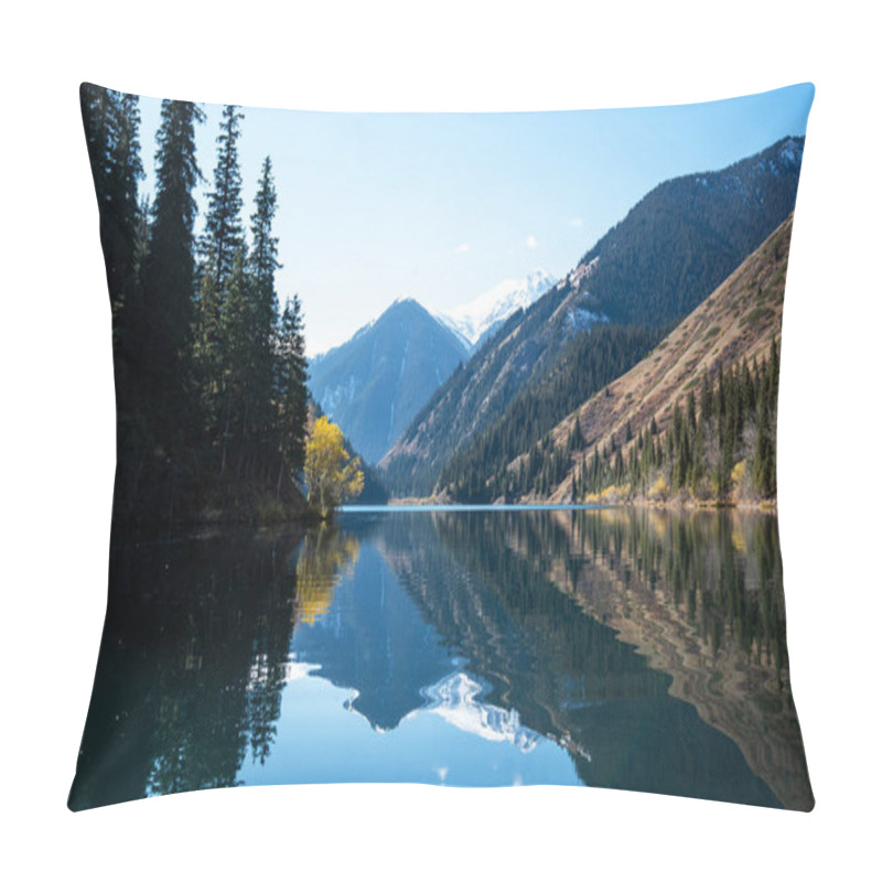 Personality  The Stunning Tranquility And Diverse Beauty Of A Mountainous Lake Region. From The Gentle Ripples Of Crystal-clear Waters To The Dramatic Rise Of Snow-capped Peaks Pillow Covers