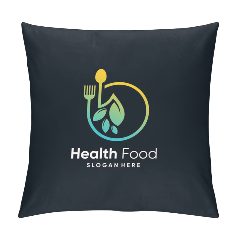 Personality  Food Logo Vector Design Illustration With Modern Creative Concept Pillow Covers