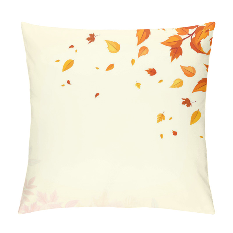 Personality  Background With Autumn Falling Leaves. Vector Illustration. Pillow Covers