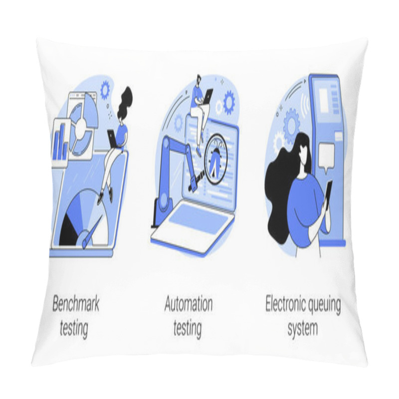 Personality  Software Implementation Abstract Concept Vector Illustrations. Pillow Covers