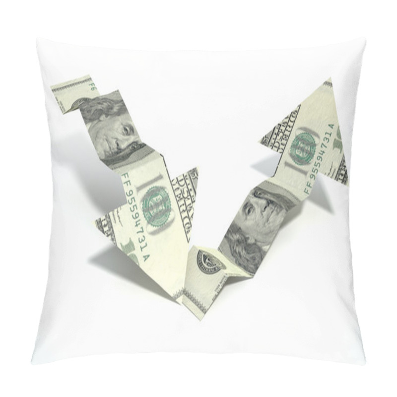 Personality  Dollar Bank Note Recovery Trend Arrows Pillow Covers