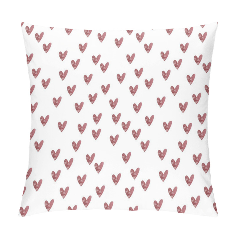 Personality  Watercolor Seamless Pattern With Hearts. Hand Drawn Love Illustration On White Background. Perfect For Valentine's Day Card, Textile, Wrapping Paper, Office Design Pillow Covers