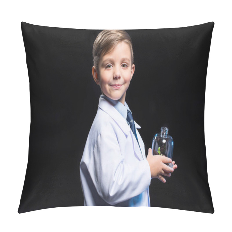 Personality  Little Boy Holding Plant Pillow Covers