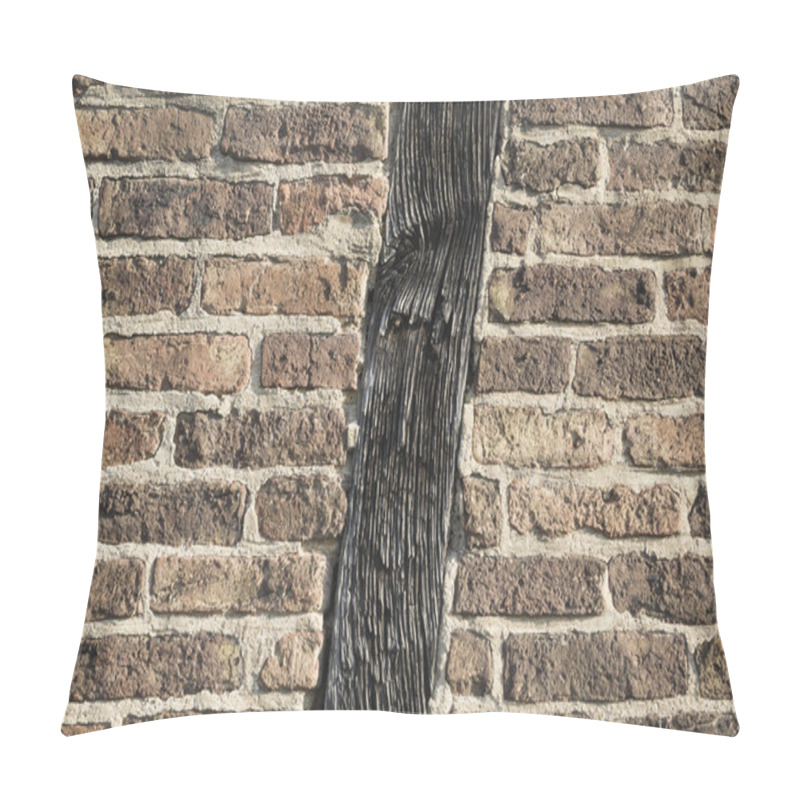 Personality  Wall With Bricks And Wooden Beam Pillow Covers