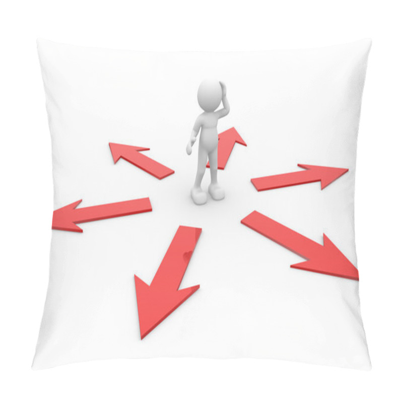 Personality  Confused Person And Arrows Pillow Covers