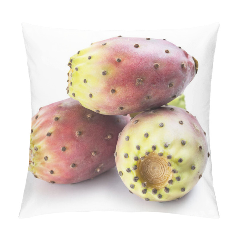 Personality  Opuntia Fruit Or Prickly Pear Fruit On White Background. Close-up. Pillow Covers