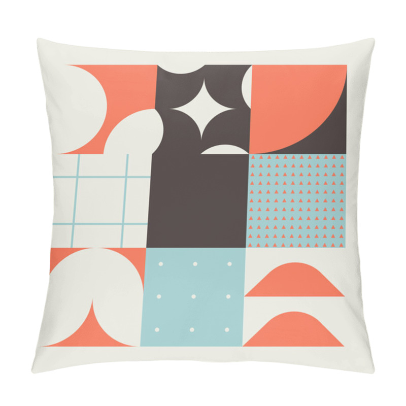 Personality  Abstract Geometric Of Square Artwork Design With Simple Shape And Figures. Vector Pattern Graphics With Geometry Elements. Perfect For Web Banner, Business Presentation, Branding Package, Fabric Print Pillow Covers