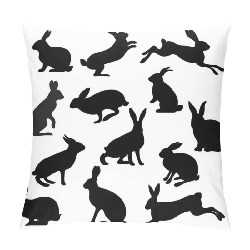 Personality  Big Set Rabbit Isolated White Background pillow covers