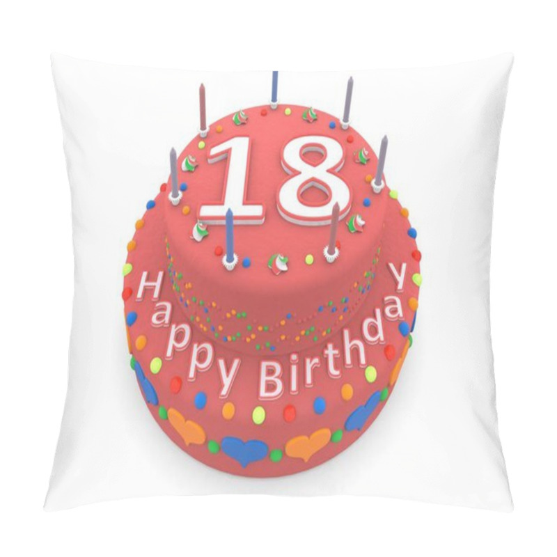 Personality  Red Cake With Happy Birthday And The Age Pillow Covers