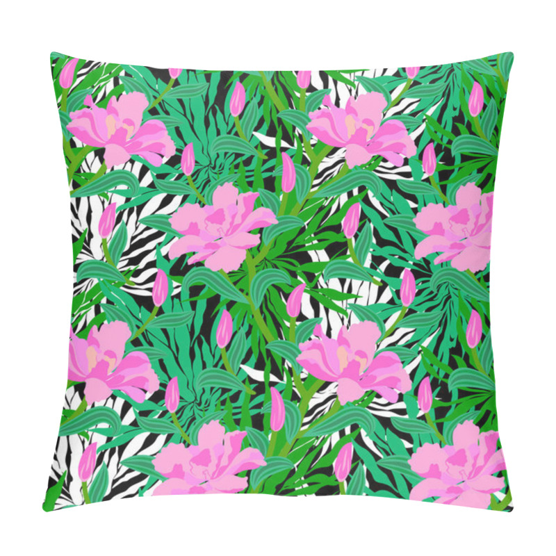 Personality  Tropical Pattern With Jungle Flowers Pillow Covers