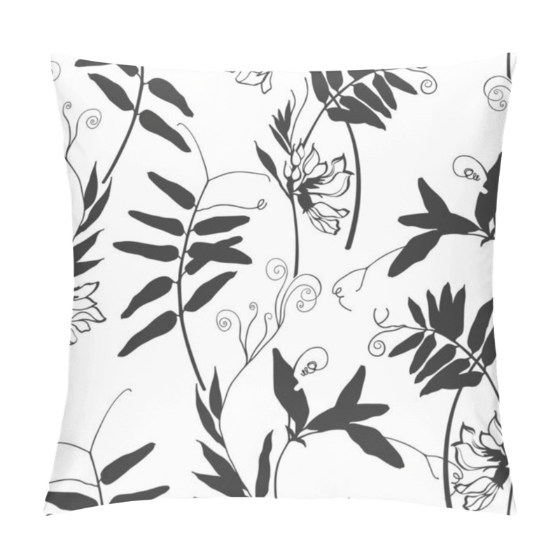 Personality  Wildflowers. Grass Mouse Peas With  Flowers. Abstract Nature Bac Pillow Covers