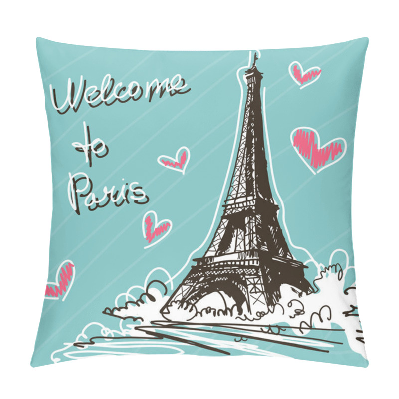 Personality  Greeting Vector Illustration. World Famous Landmark Series: Fran Pillow Covers