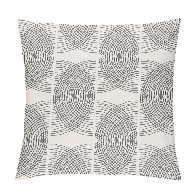 Personality  Trendy Minimalist Seamless Pattern With Abstract Creative Hand Drawn Composition Pillow Covers