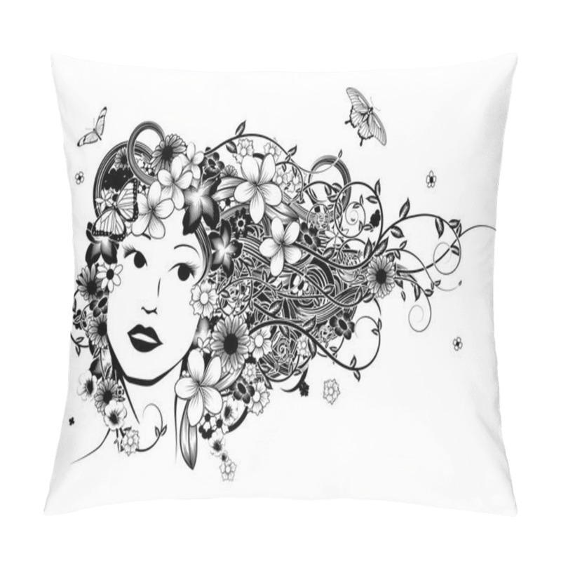 Personality  Hair Woman Fashion Illustration Pillow Covers