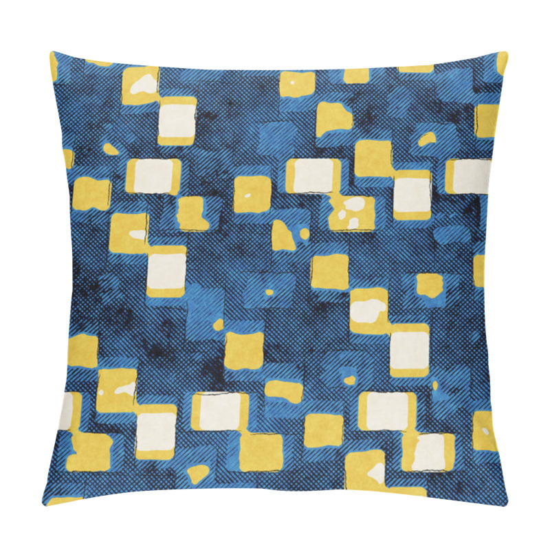 Personality  Seamless Abstract Vibrant Blue And Yellow Pattern For Print Pillow Covers