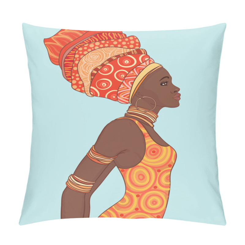 Personality  African American Woman In Turban Pillow Covers